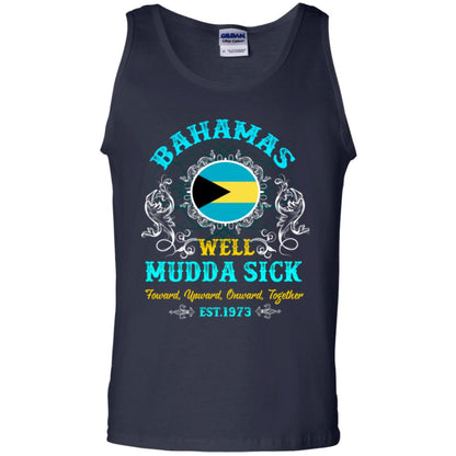 Bahamas Well Mudda Sick Foward Upward Onward Together Est1973 T-shirt Navy