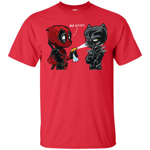 Deadpool Black Panther Bad Kitty Film Lover T-shirt