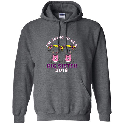 Family T-shirt I_m Going To Be A Big Sister Of Twins 2018 Dark Heather