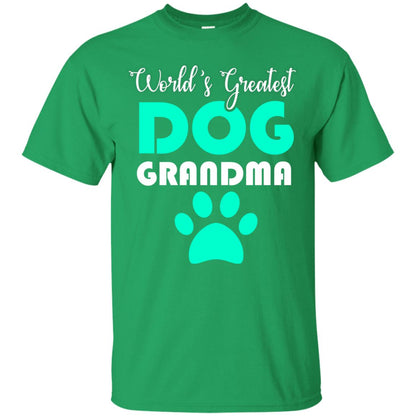 World_s Greatest Dog Grandma Cool Shirt For Mama Love Dogs Irish Green