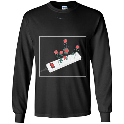 Flower Power Cute Art Aesthetic Vaporwave Digital Rose T-shirt Black