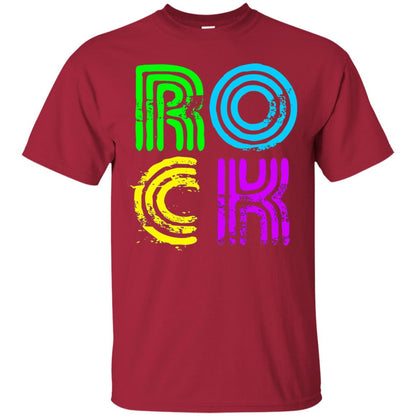 Bright Neon Colours Rock 80_s Retro Theme T-shirt Cardinal