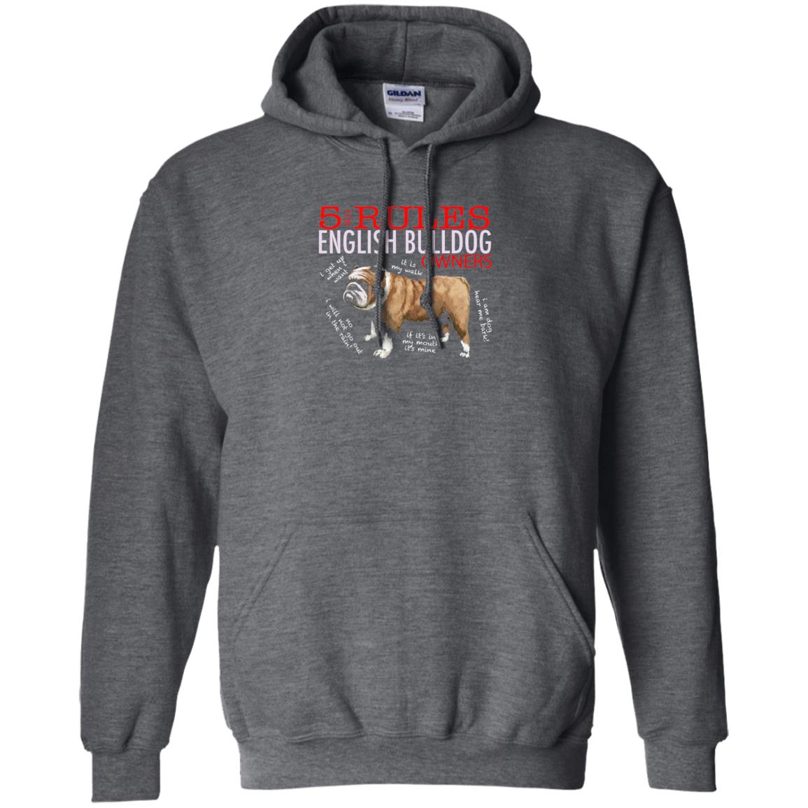 5 Rules For English Bulldog Owners Dog Lover Shirt Dark Heather