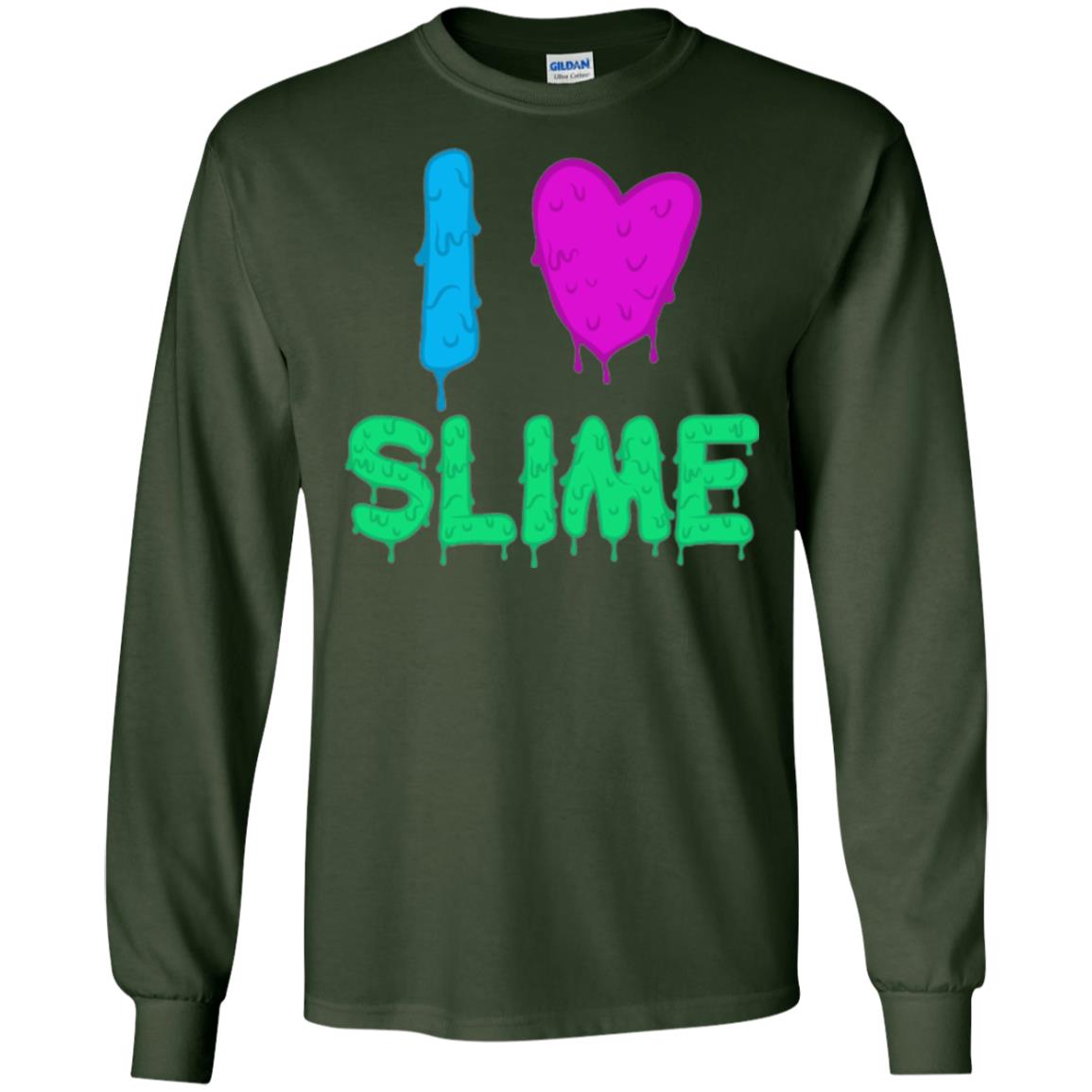 I Love Slime T-shirt Slime Lovers Forest Green