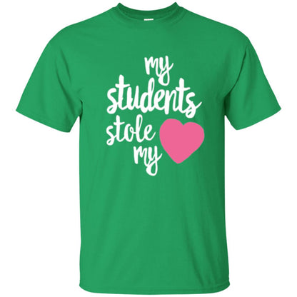 Valentine_s Day T-shirt My Students Stole My Heart Irish Green