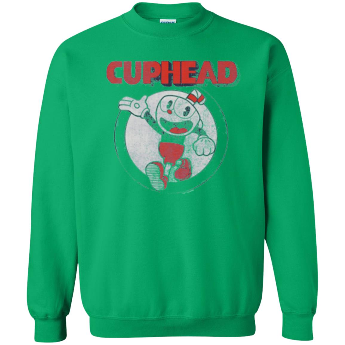 Cuphead T-shirt Cuphead Waving Circle Portrait Irish Green