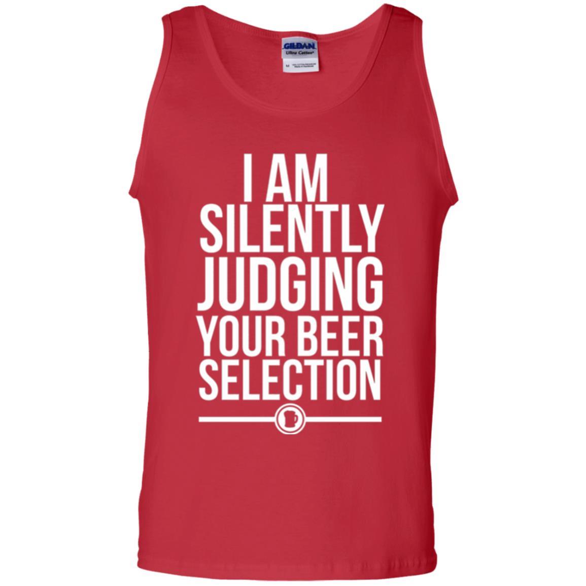 Beer Lover T-shirt I Am Silently Judging Your Beer Sellection Red