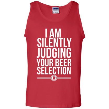 Beer Lover T-shirt I Am Silently Judging Your Beer Sellection Red