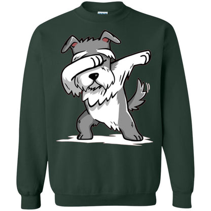 Dog Lover T-shirt Miniature Schnauzer Cute Dabbing Forest Green