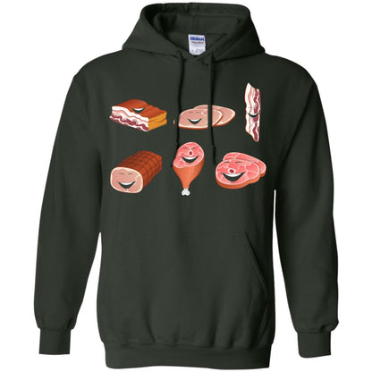 Funny Bbq T-shirt Meat Family Forest Green