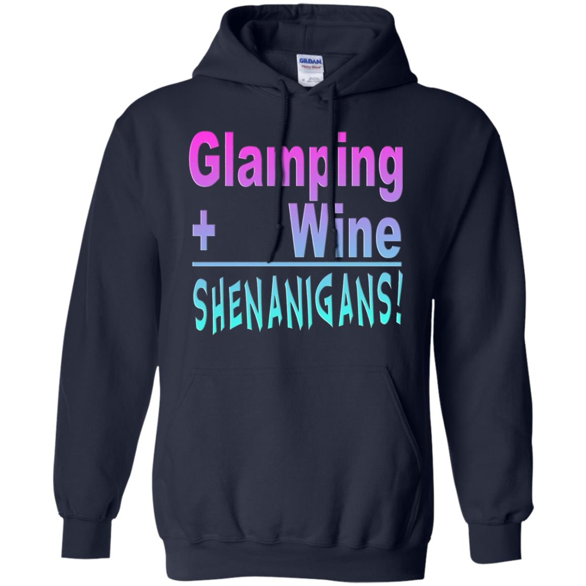 Glamping Drink Wine Shenanigans Funny Happy Glamper T-shirt Navy