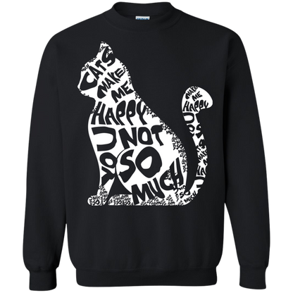 Cat Lover T-shirt Cat Make Me Happy You Not So Much Black