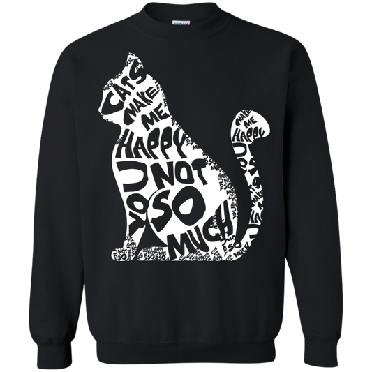 Cat Lover T-shirt Cat Make Me Happy You Not So Much Black