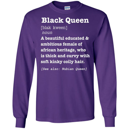 African Pride Melanin Educated T-shirt Black Queen Definition Purple
