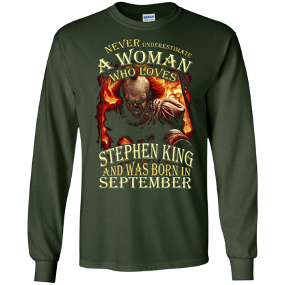 September T-shirt Never Underestimate A Woman Who Loves Stephen King