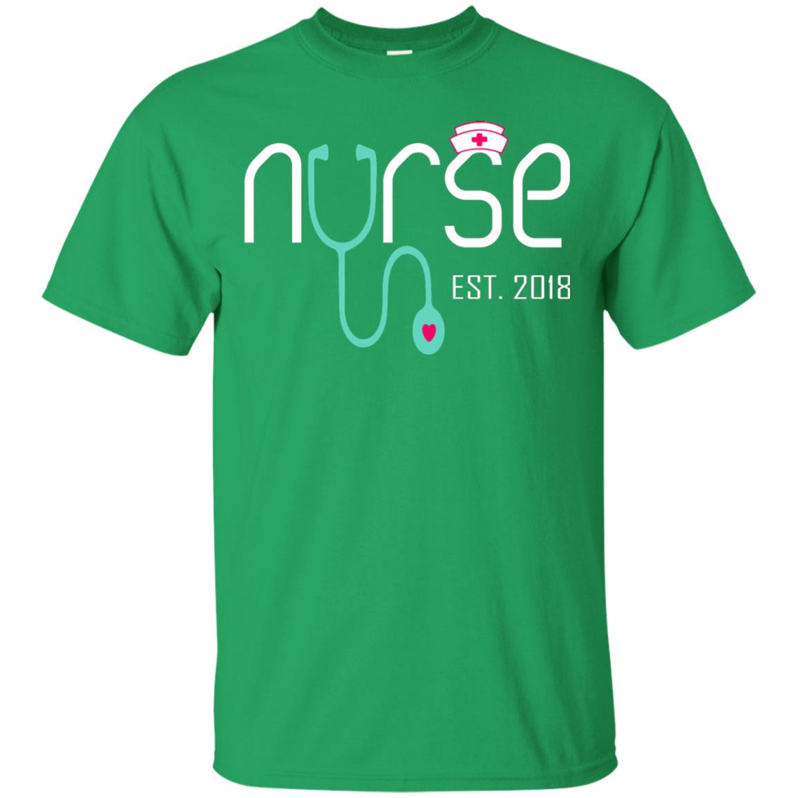 New Nurse Est 2018 T-shirt Nursing School Graduation Irish Green