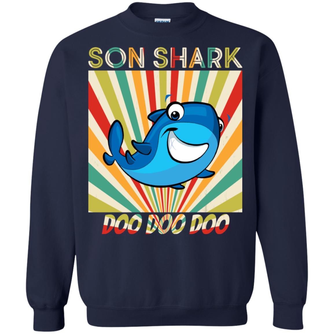Son Shark Doo Doo Doo Family Shark Gift Shirt Navy