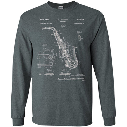 Saxophone Patent Graphic T-shirt Dark Heather
