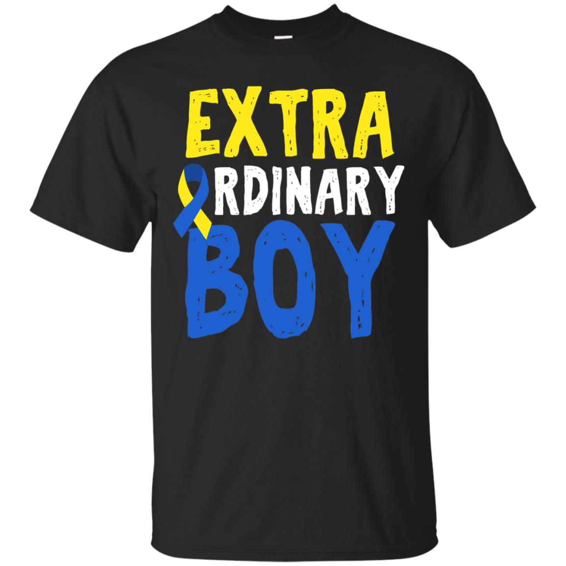 World Down Syndrome Day Shirt Extra Ordinary Boy Black