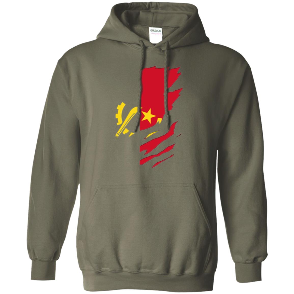 Super Angola Flag T-shirt Military Green