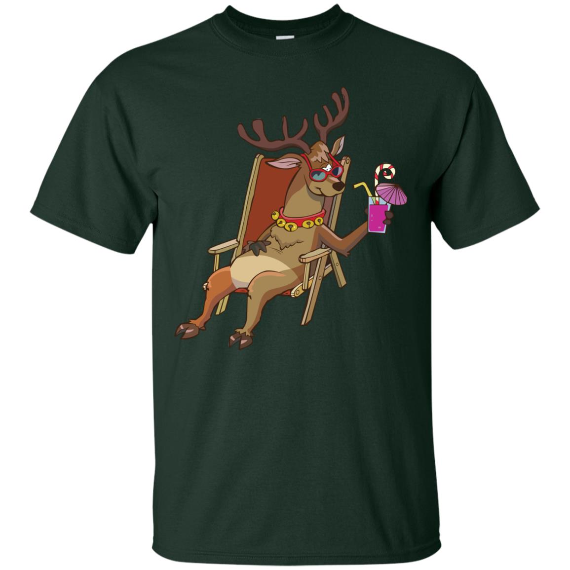 Reindeer With Sunglasses Celebrate Xmas In July Shirt Forest