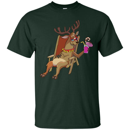 Reindeer With Sunglasses Celebrate Xmas In July Shirt Forest