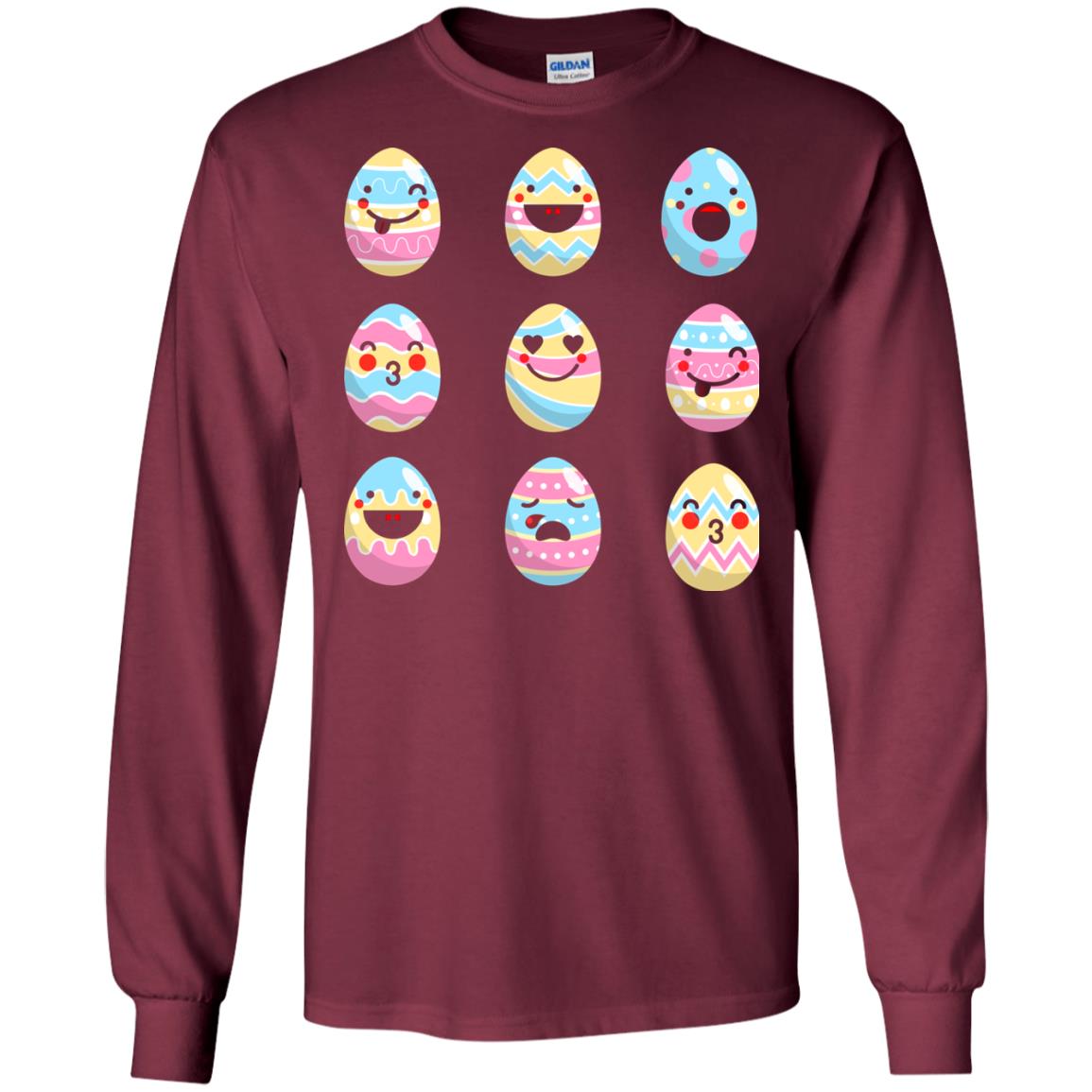 Egg Emoji Easter Happy Egg Hunt For Kids T-shirt Maroon