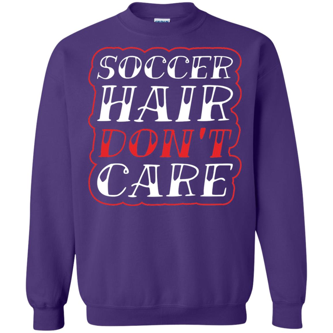 Soccer Hair Dont Care Funny Soccer T-shirt Purple