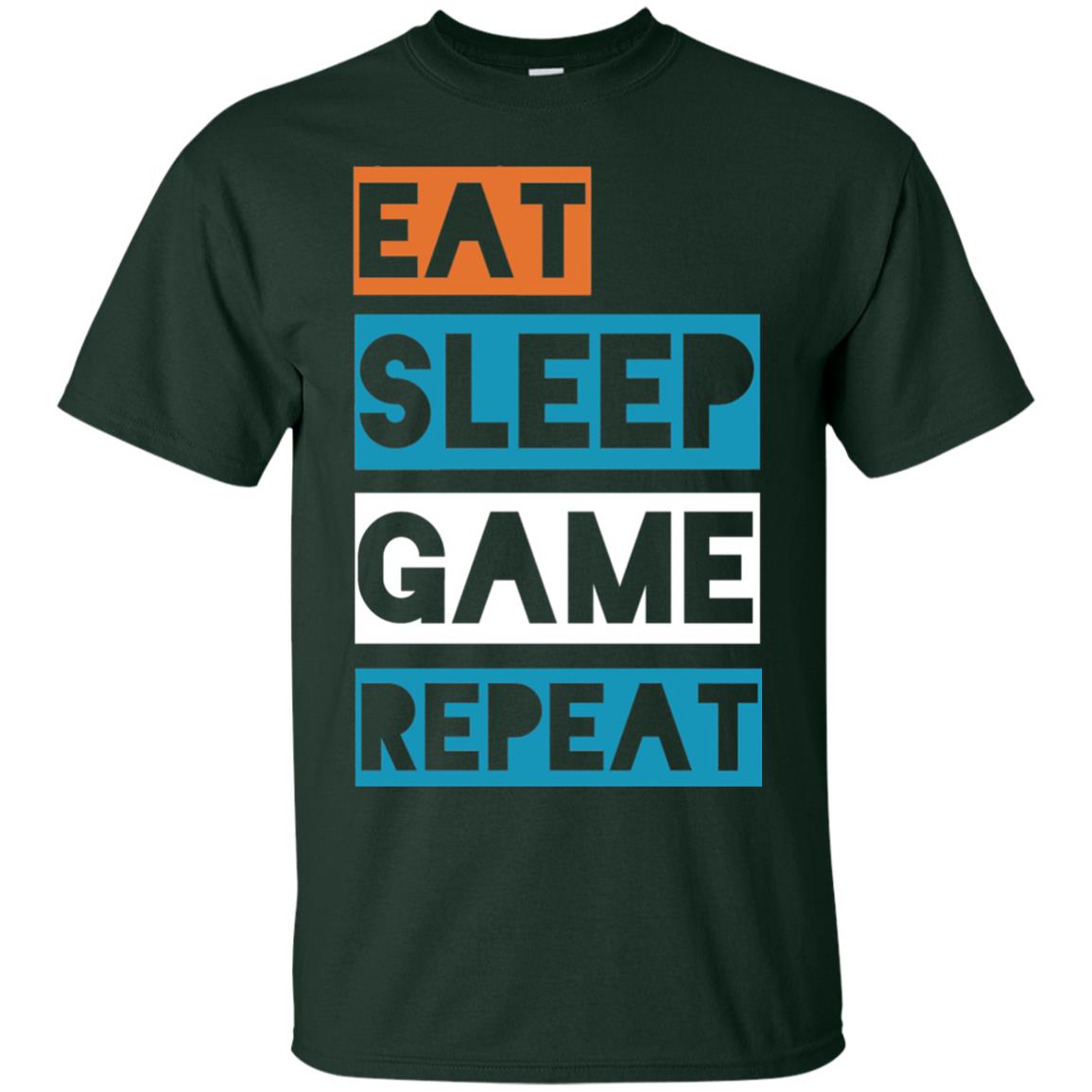 Eat Sleep Game Repeat Video Gamer Player T-shirt Forest