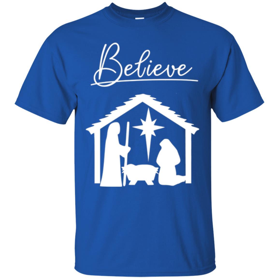 Christian Christmas T-shirt Believe Jesus Celebrate Royal