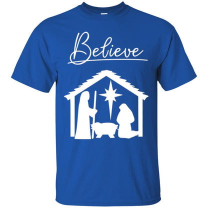 Christian Christmas T-shirt Believe Jesus Celebrate Royal