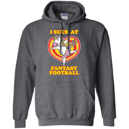 Funny Unicorn Loser T-shirt I Suck At Fantasy Football Dark Heather