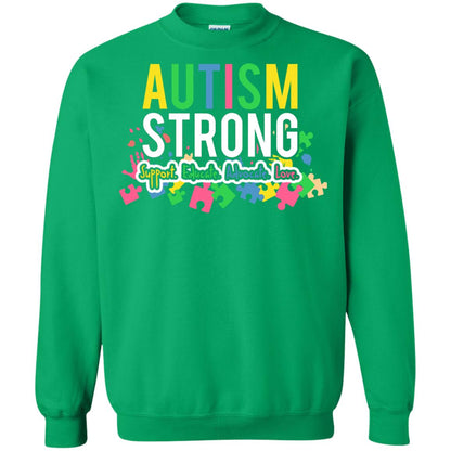 Autism Strong Support Educate Advocate Love Autism Awearness T-shirt Irish Green