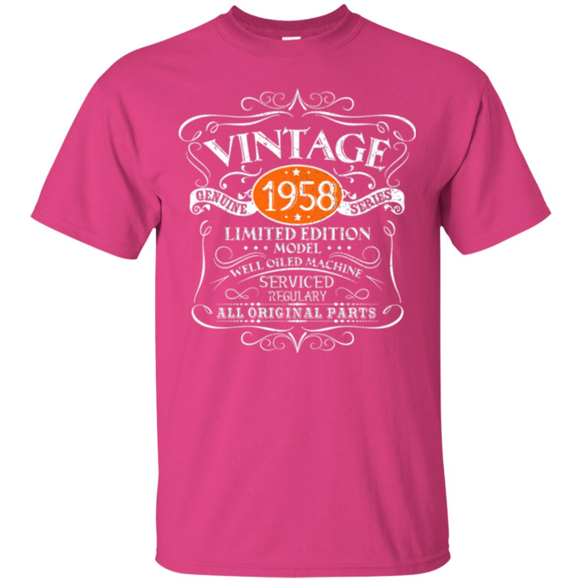 Vintage 60th Birthday T-shirt 1958 All Original Parts Heliconia