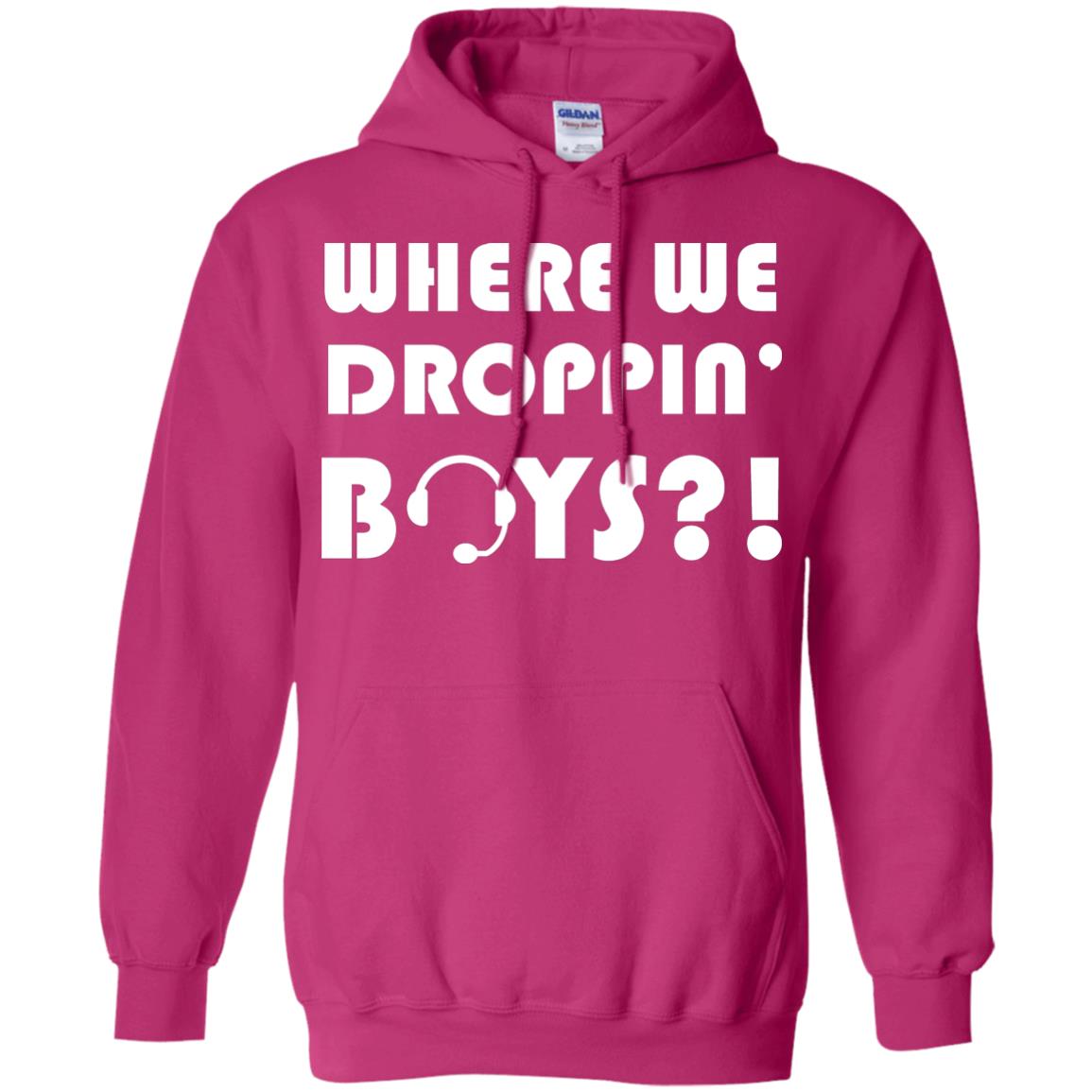 Where We Dropping Boys Gamer Shirt Heliconia