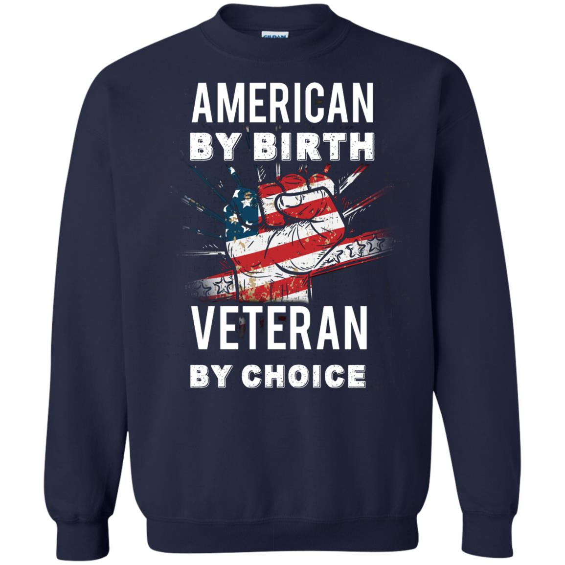 American By Birth Veteran By Choice Independence Day 4th July Shirt Navy