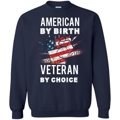 American By Birth Veteran By Choice Independence Day 4th July Shirt Navy