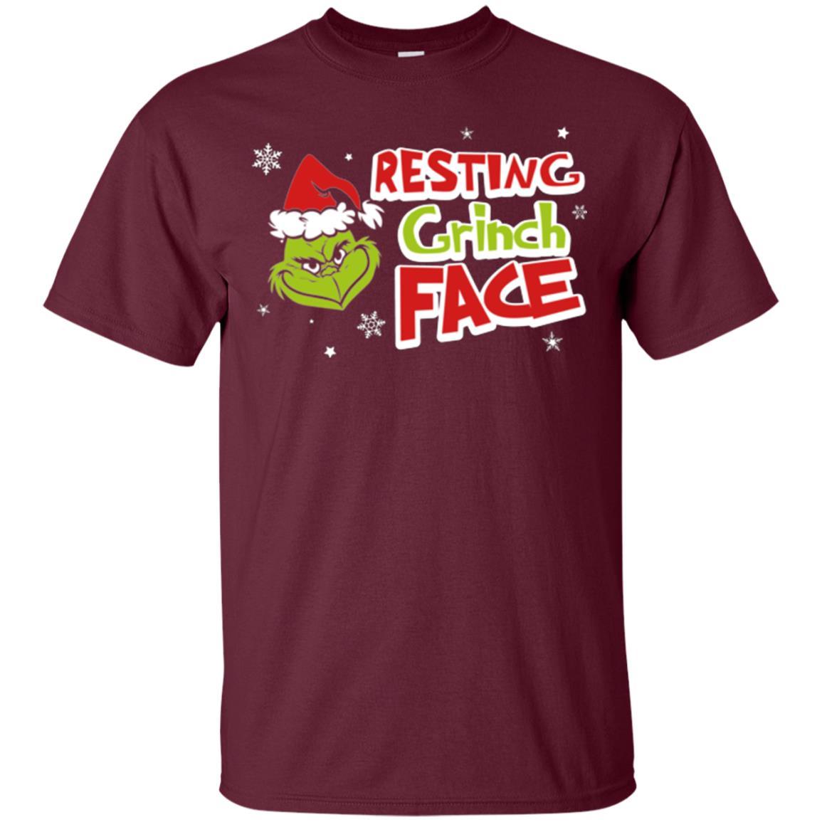 Christmas T-shirt Resting Grinch Face Maroon