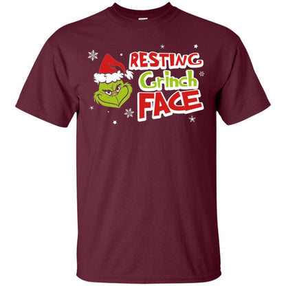 Christmas T-shirt Resting Grinch Face Maroon