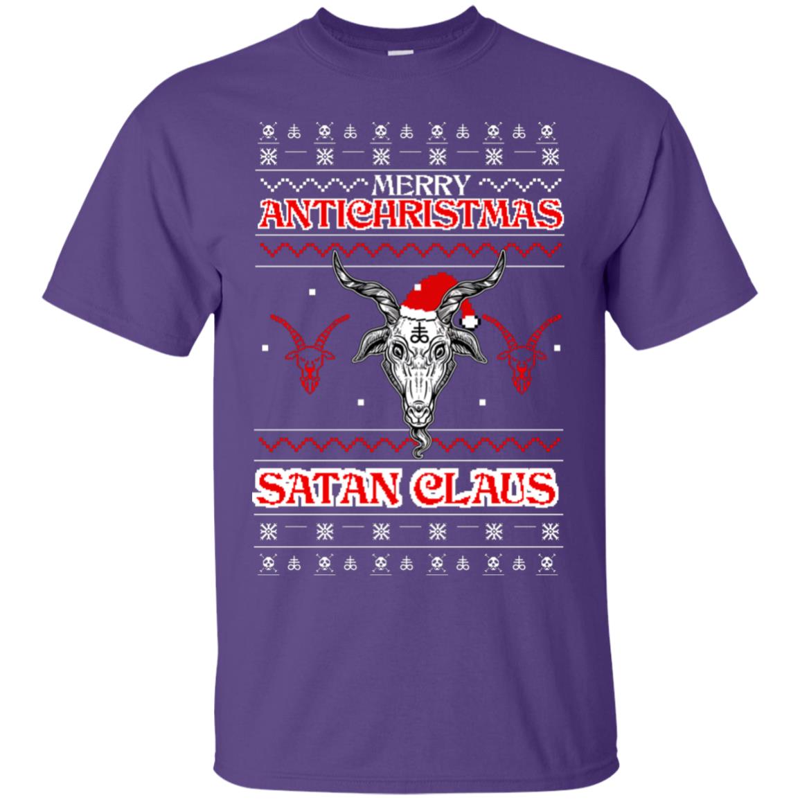 Merry Antichristmas Satan Claus Gift Shirt Purple
