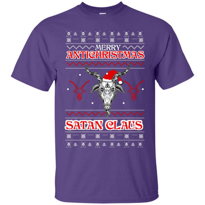 Merry Antichristmas Satan Claus Gift Shirt Purple
