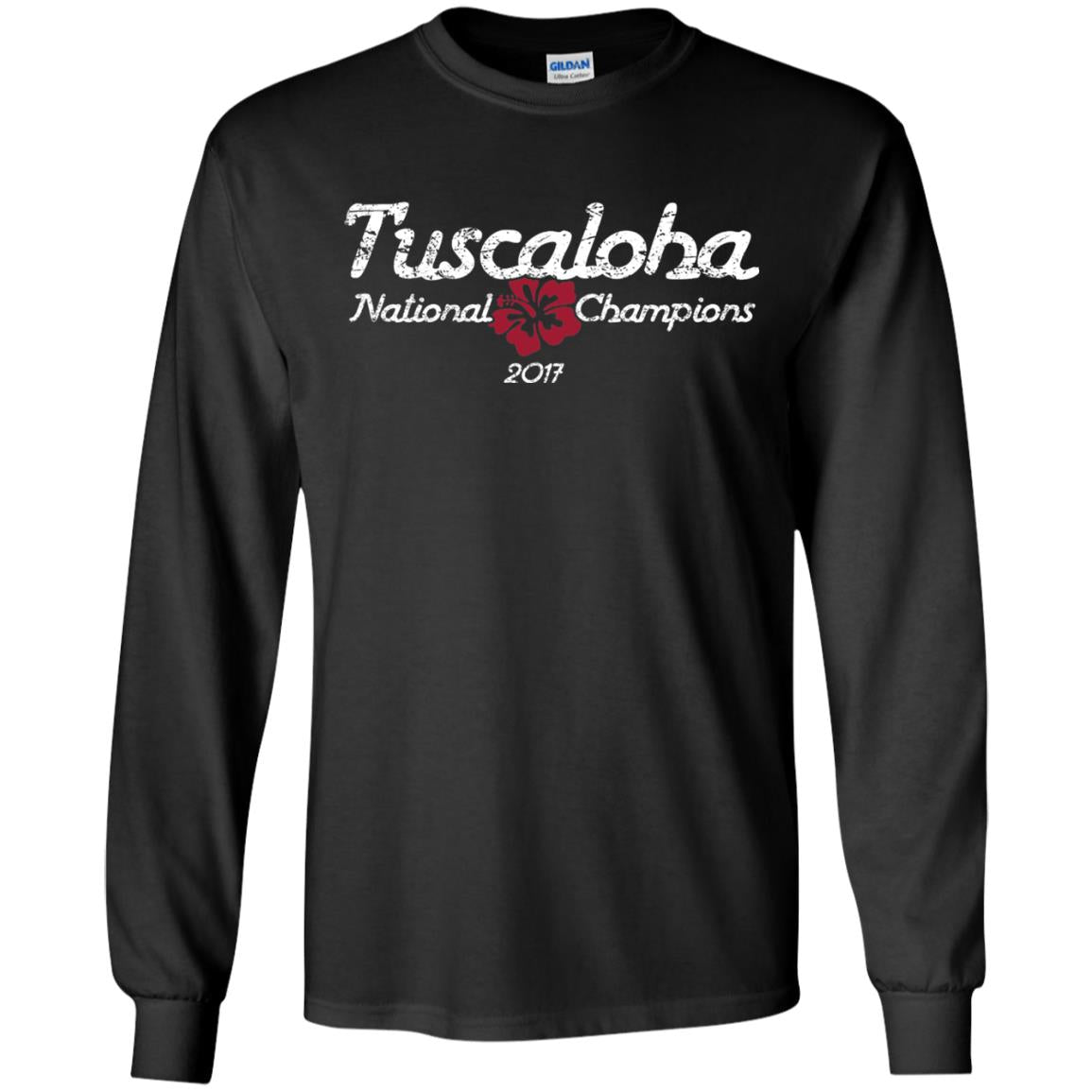 Football T-shirt Alabama Tuscaloha National Champions 2017 Black