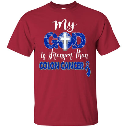 My God Is Stronger Than Colon Cancer T-shirt Cardinal