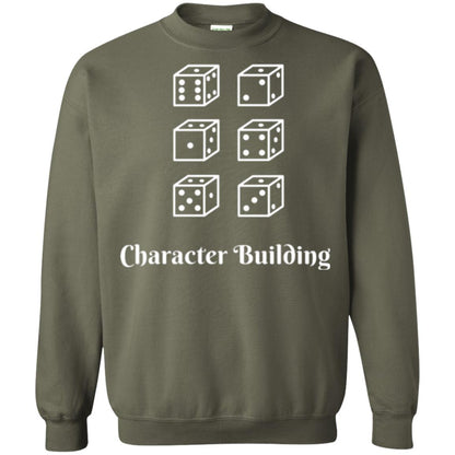 Gamer T-shirt Character Building Rolling Dice Military Green