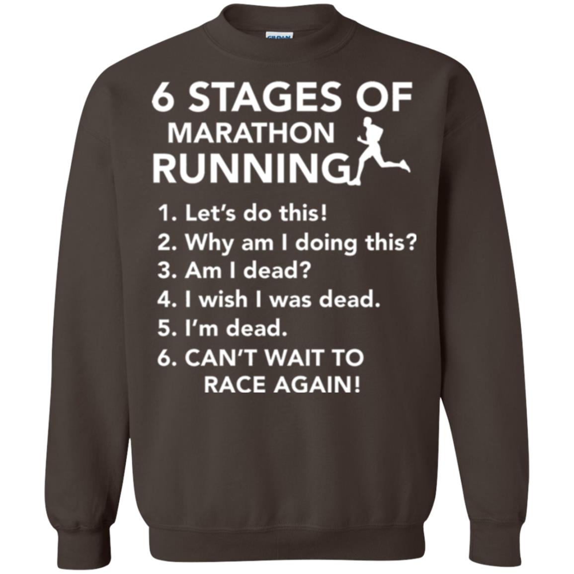 Runner T-shirt 6 Stages Of Marathon Running Dark Chocolate