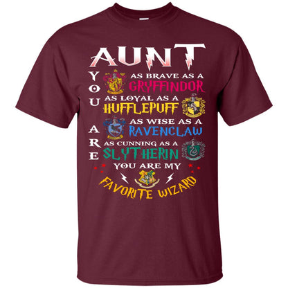 Aunt My Favorite Wizard Harry Potter Fan T-shirt Maroon