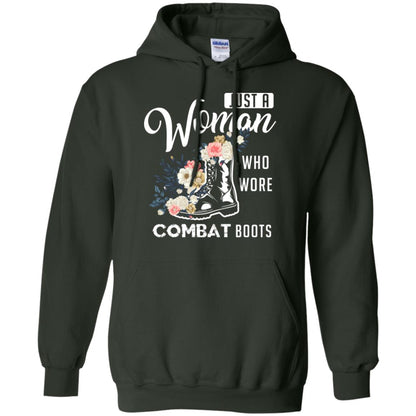 Just A Woman Who More Combat Boots Female Veteran T-shirt Forest Green