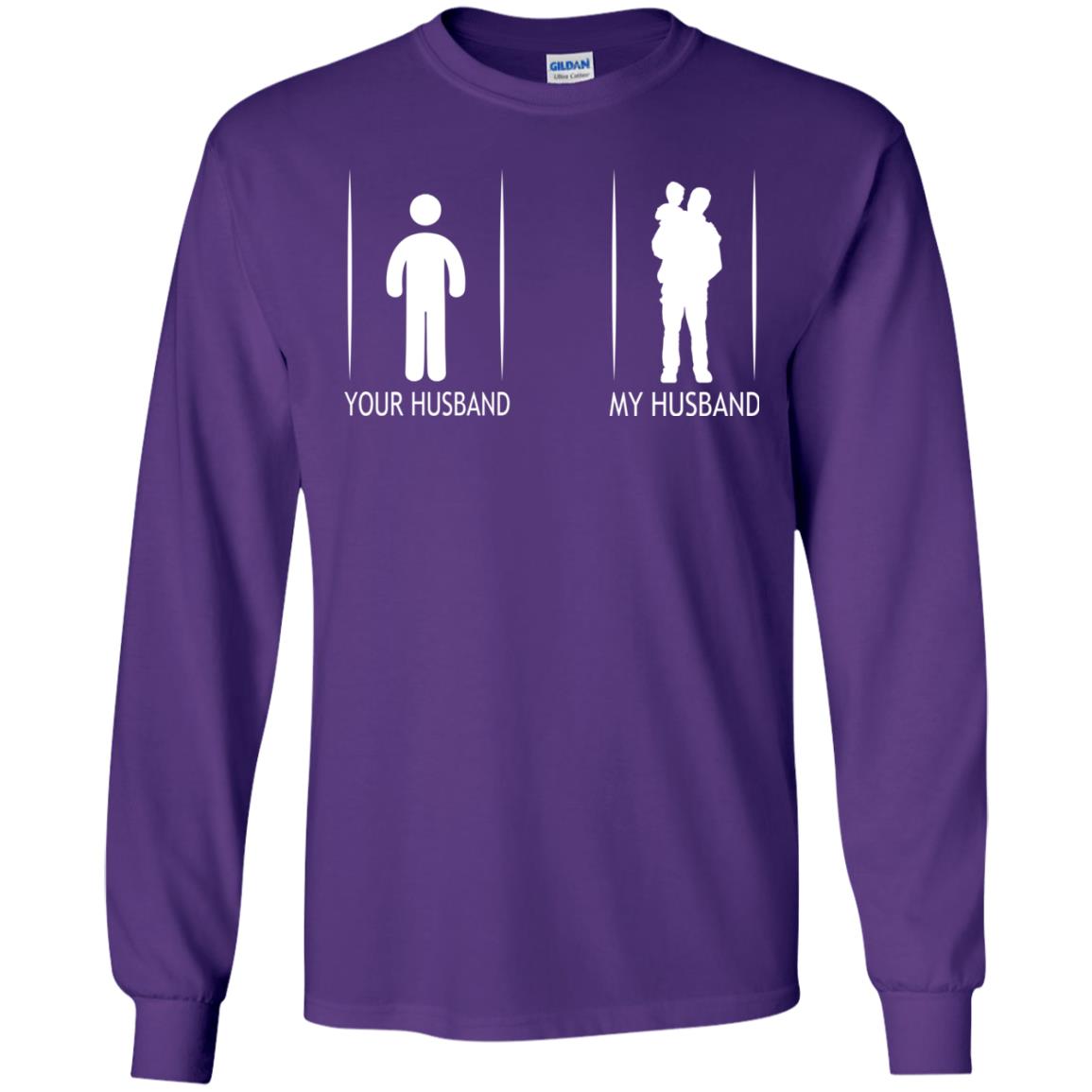 Your Husband My Husband With Baby Wife Shirt Purple