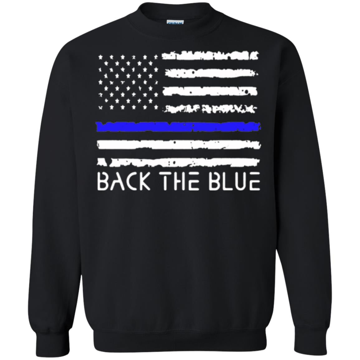 Thin Blue Line T-shirt Back The Blue Black