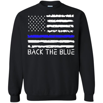 Thin Blue Line T-shirt Back The Blue Black